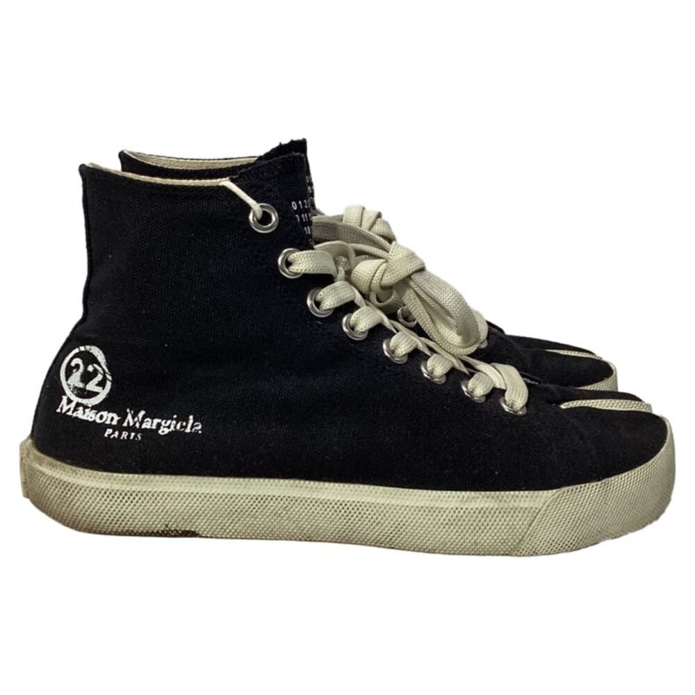 Maison Margiela Tabi Vandal High-Top Sneakers in Black Canvas